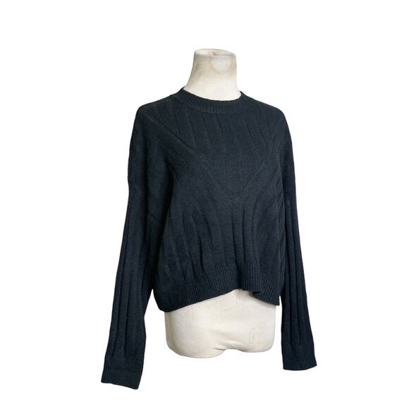 Shein black long sleeves oversize crop sweater size Small - Picture 8 of 12